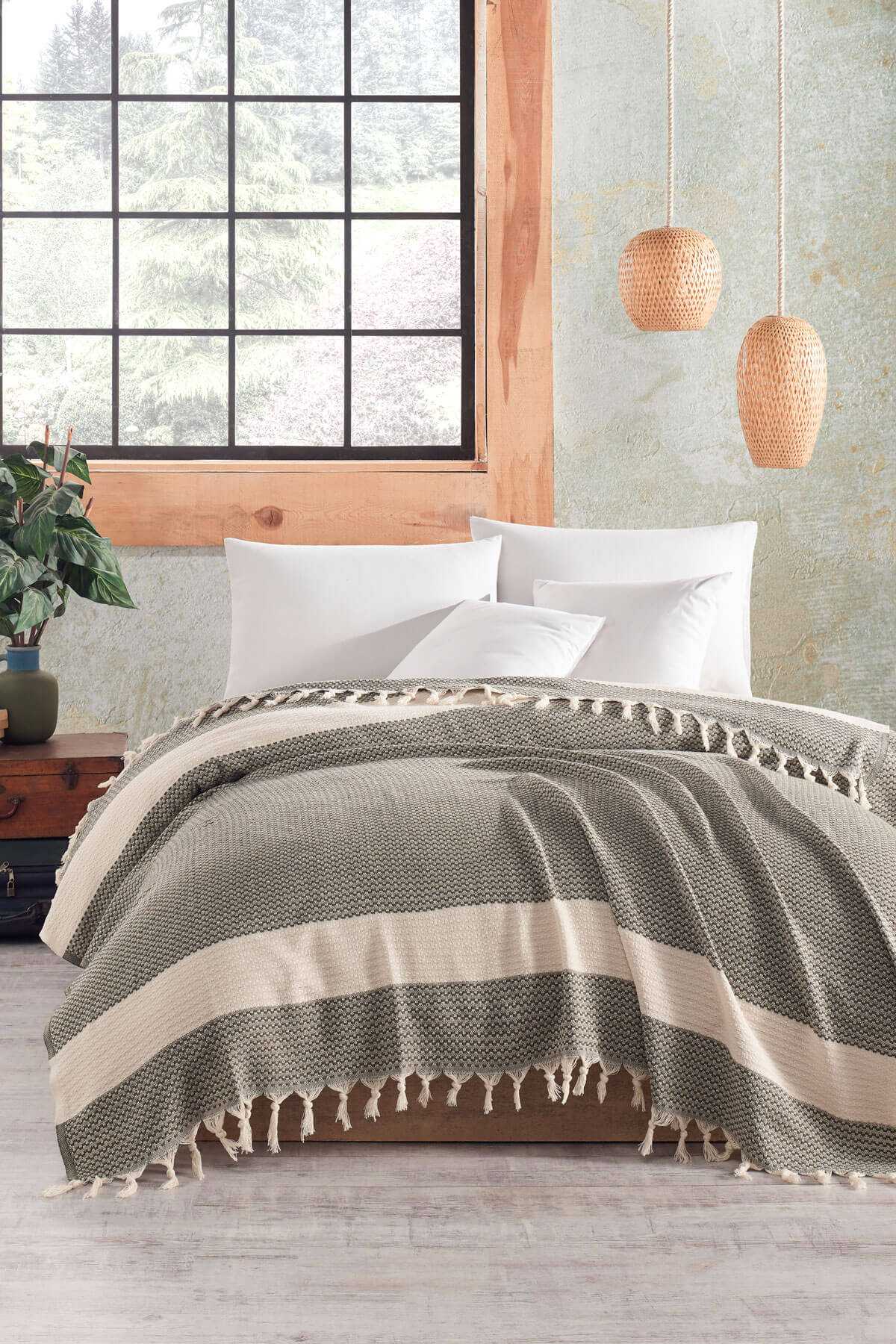 Çift Kişilik Yatak Pikesi Luna Yeşil 200 x 230 Cm resmi