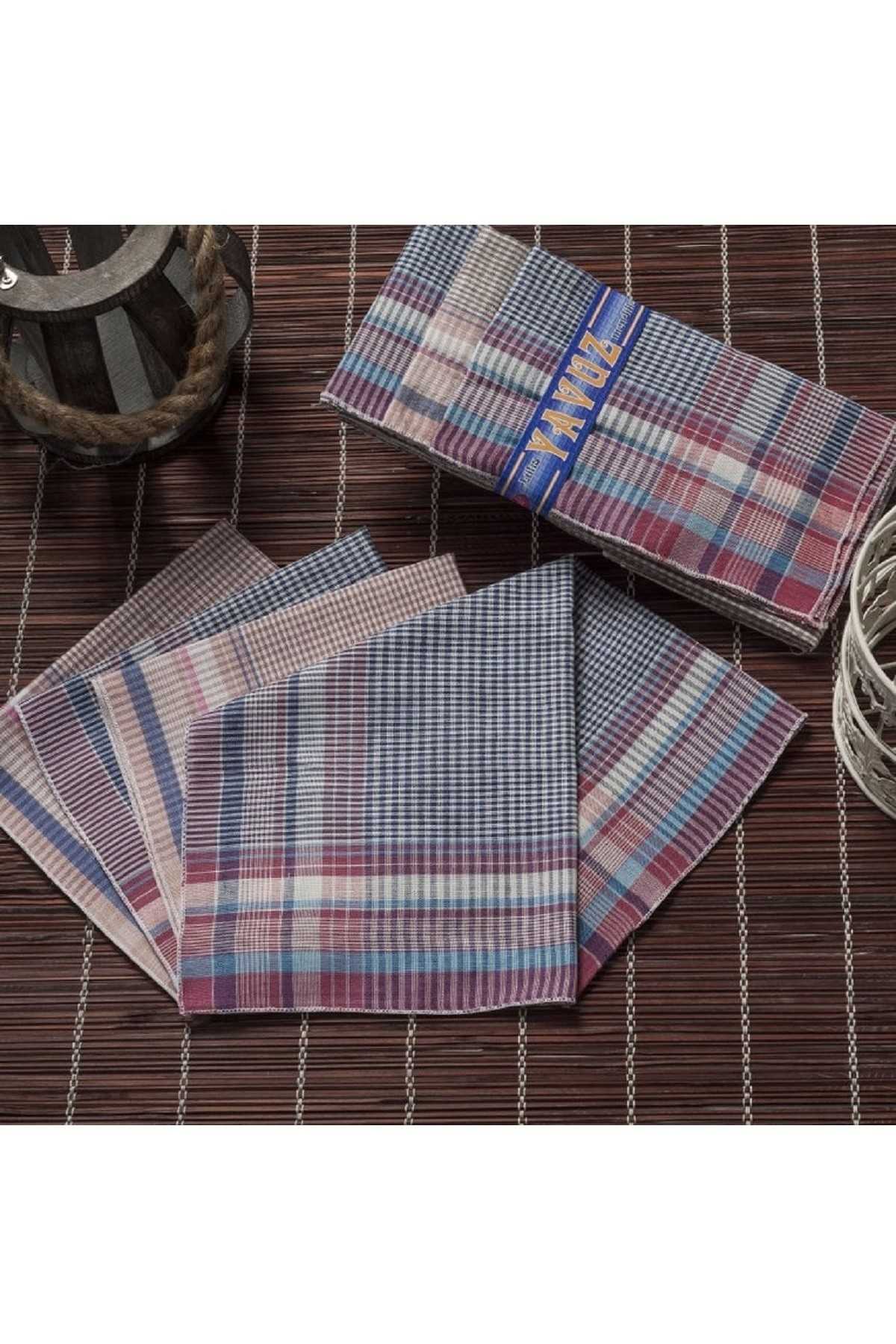 Yavuz Kutulu 39x39 cm 12 Adet Kumaş Mendil YM 05 resmi