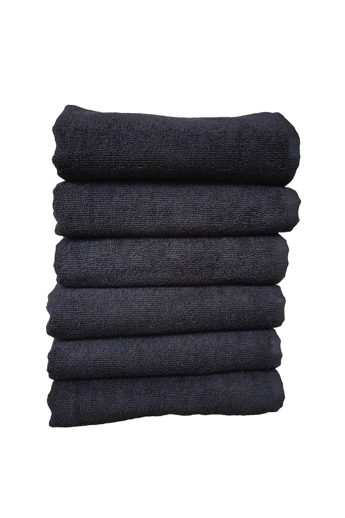 6Lı Paket Boya Tutmayan Mikrofiber El Yüz Spor Kuaför Havlusu 50X90 Cm resmi