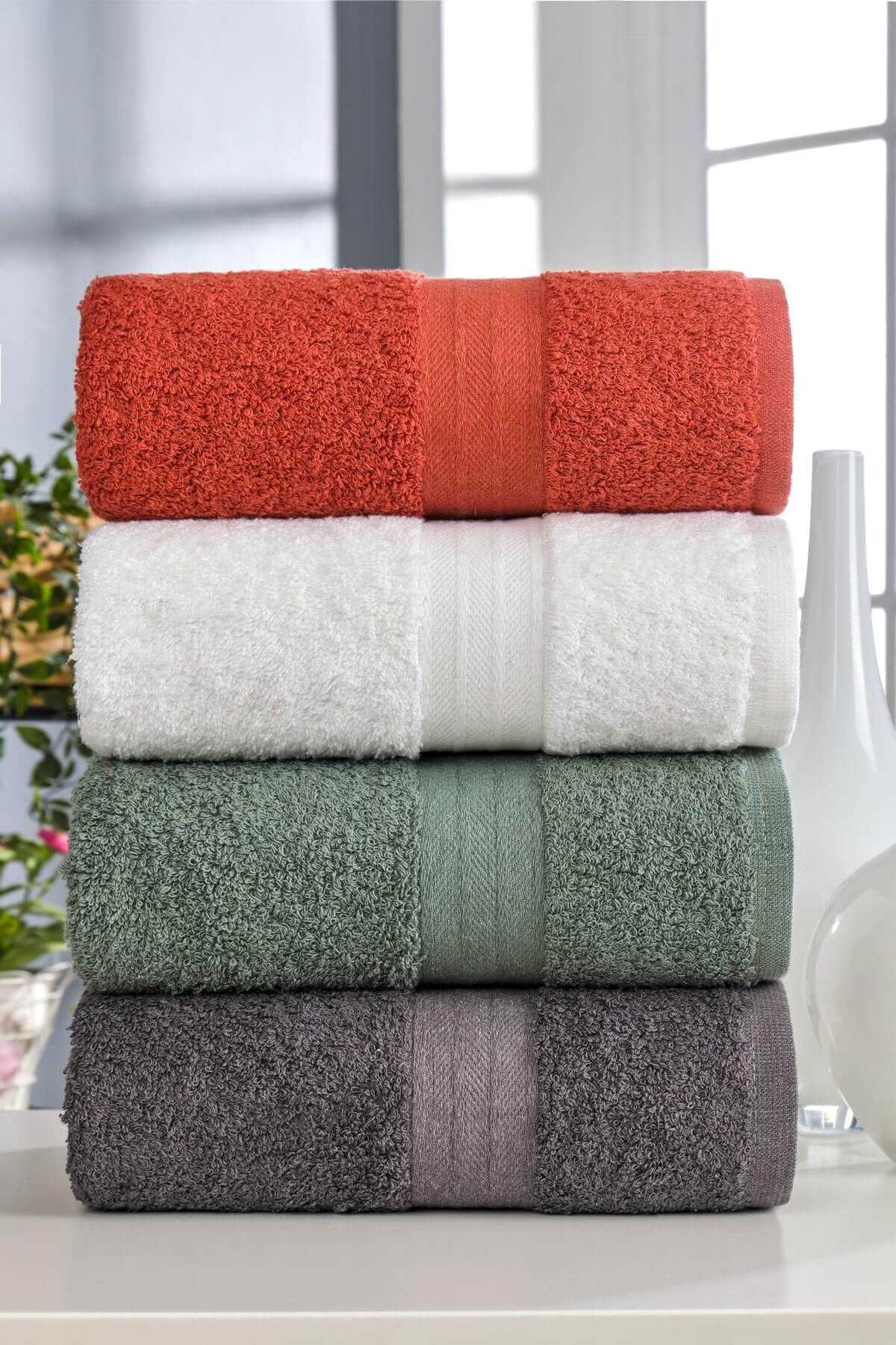 4 lü El Yüz Havlu Takımı %100 Pamuklu Matiz Yeki resmi