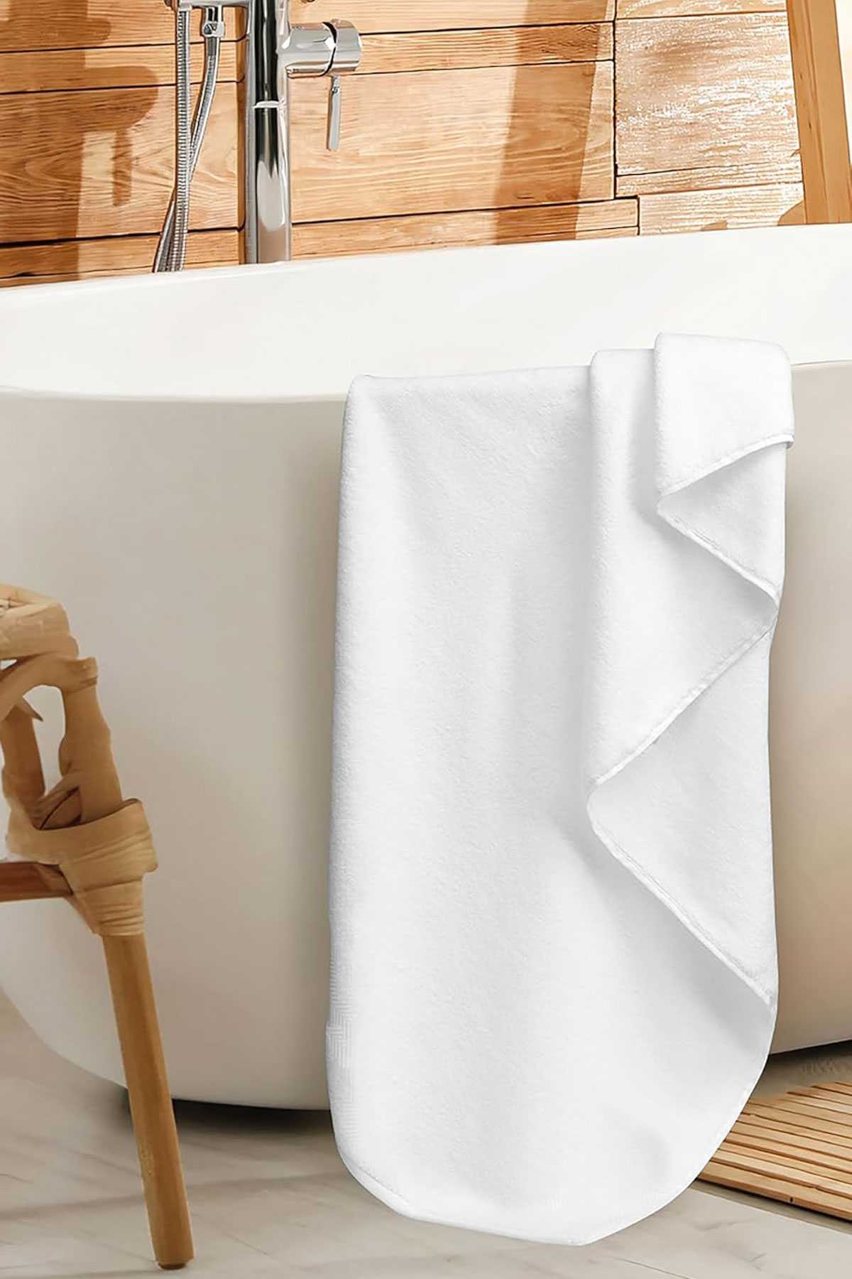 Luxury Hotel 90x150 cm %100 Pamuk Banyo Havlusu  Gramajlı Beyaz resmi