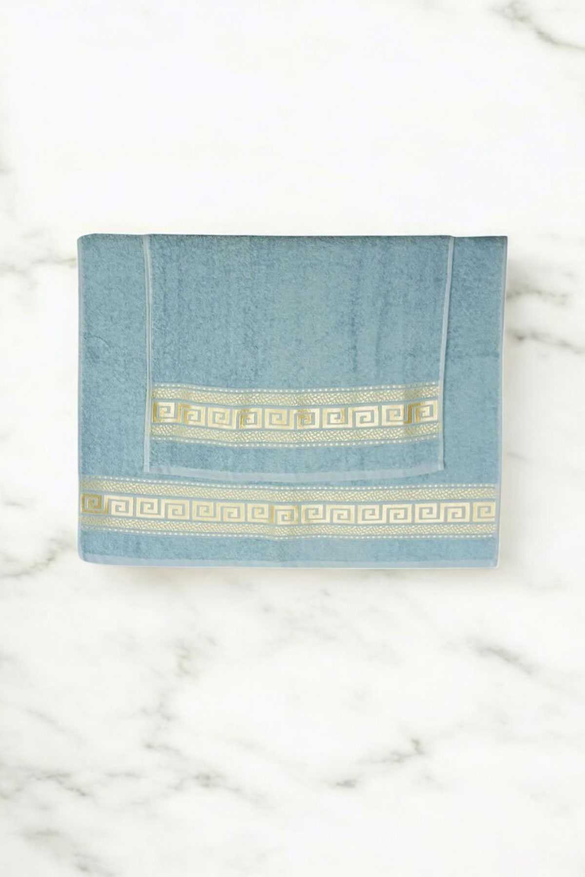 2 Parça Elysium Premium Banyo Havlu Seti  %100 Pamuk 70x140 Cm Yeşil resmi