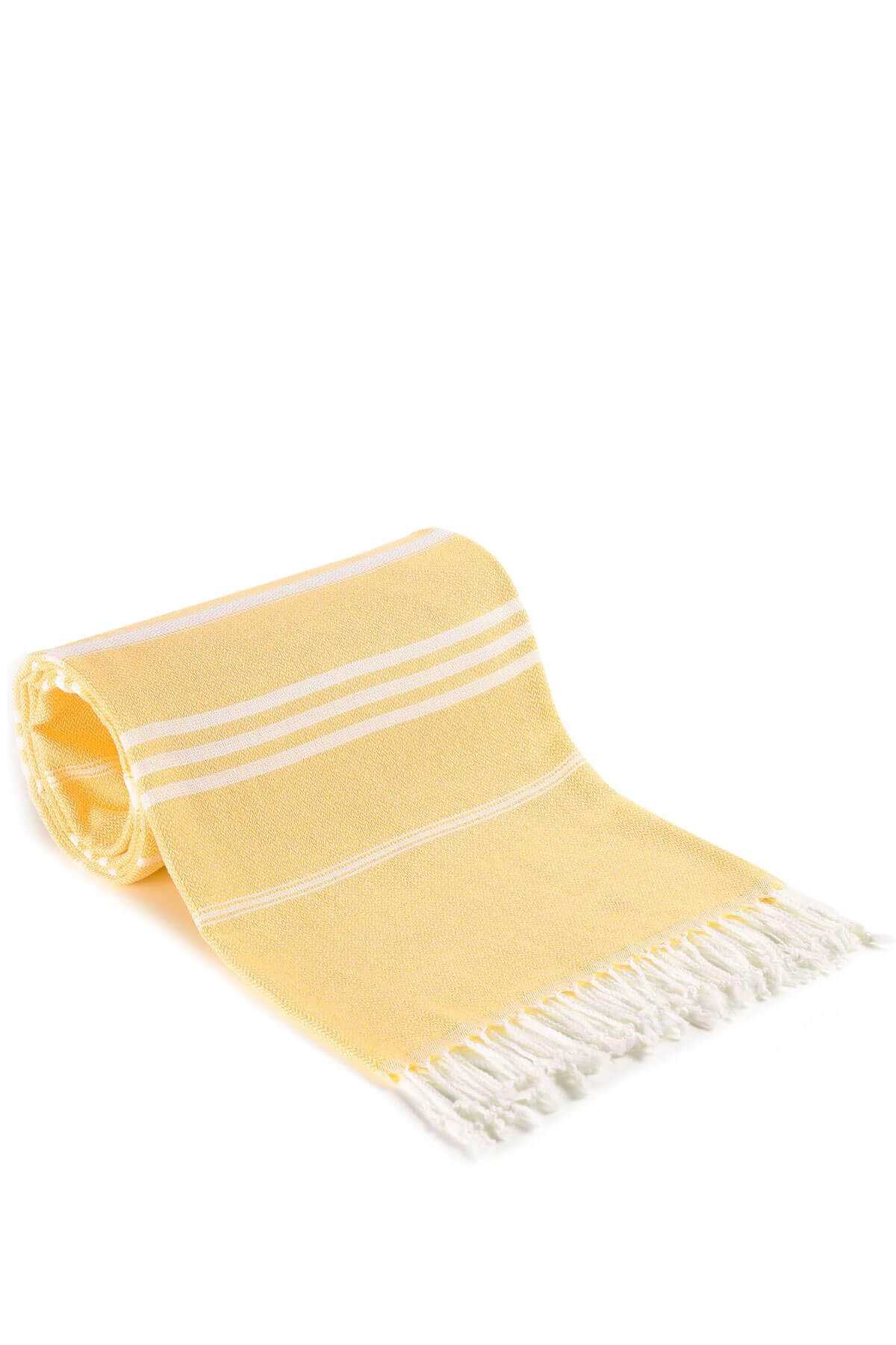 Summer Wind Soft %100 Pamuk Peştemal 100x180 cm Sarı resmi