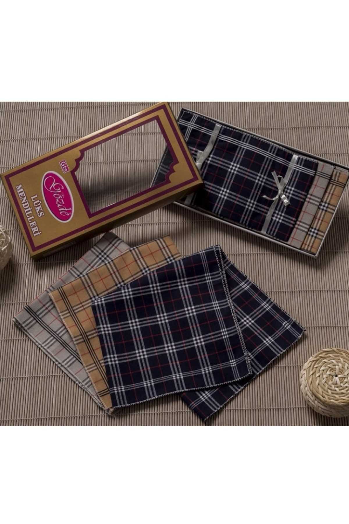 Sarı Kutulu 46x46 cm. Bir Düzine 12 Adet Mendil-GSK 05 resmi