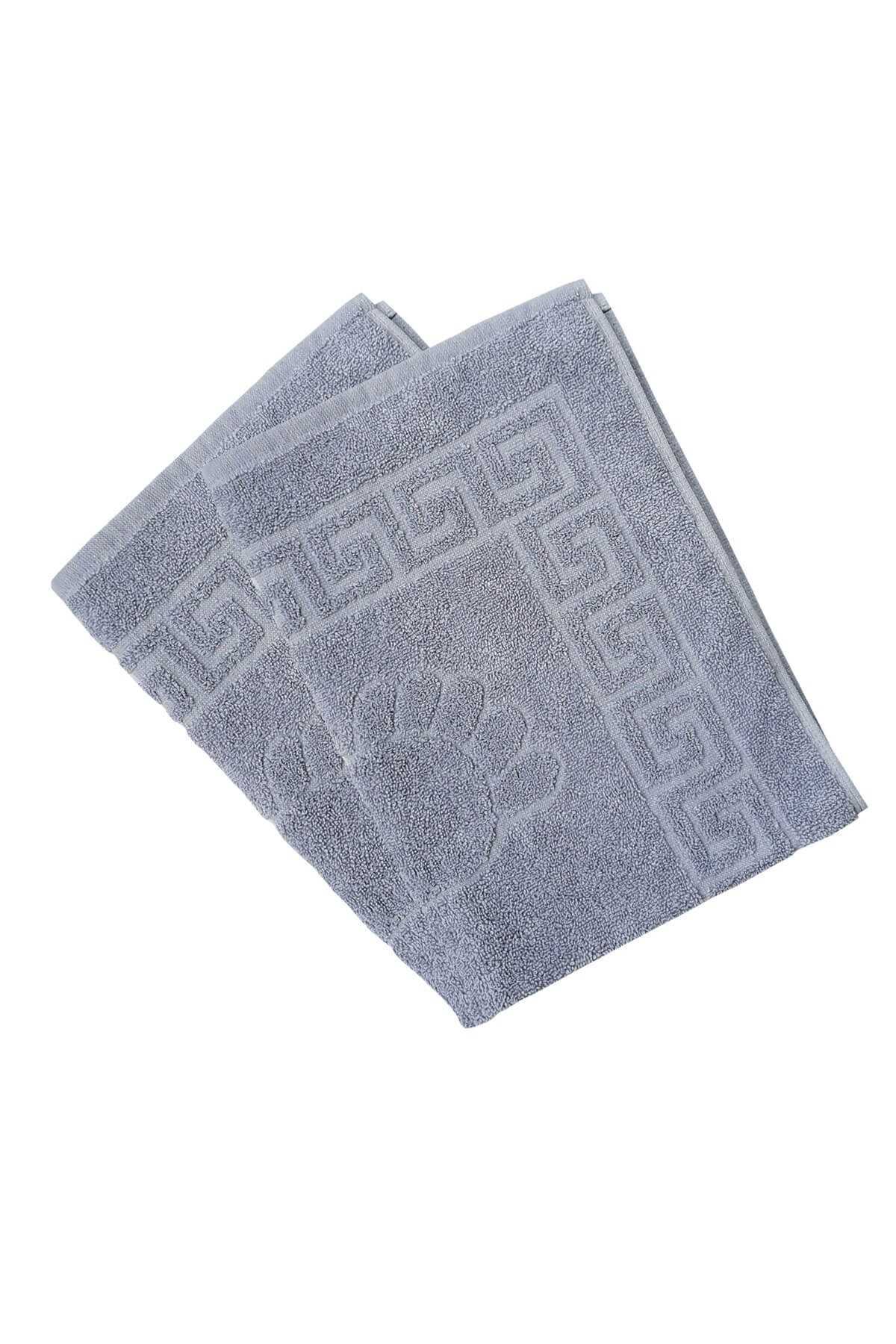 2 li Ayak İzli Banyo Ayak Havlusu 100 Pamuklu resmi