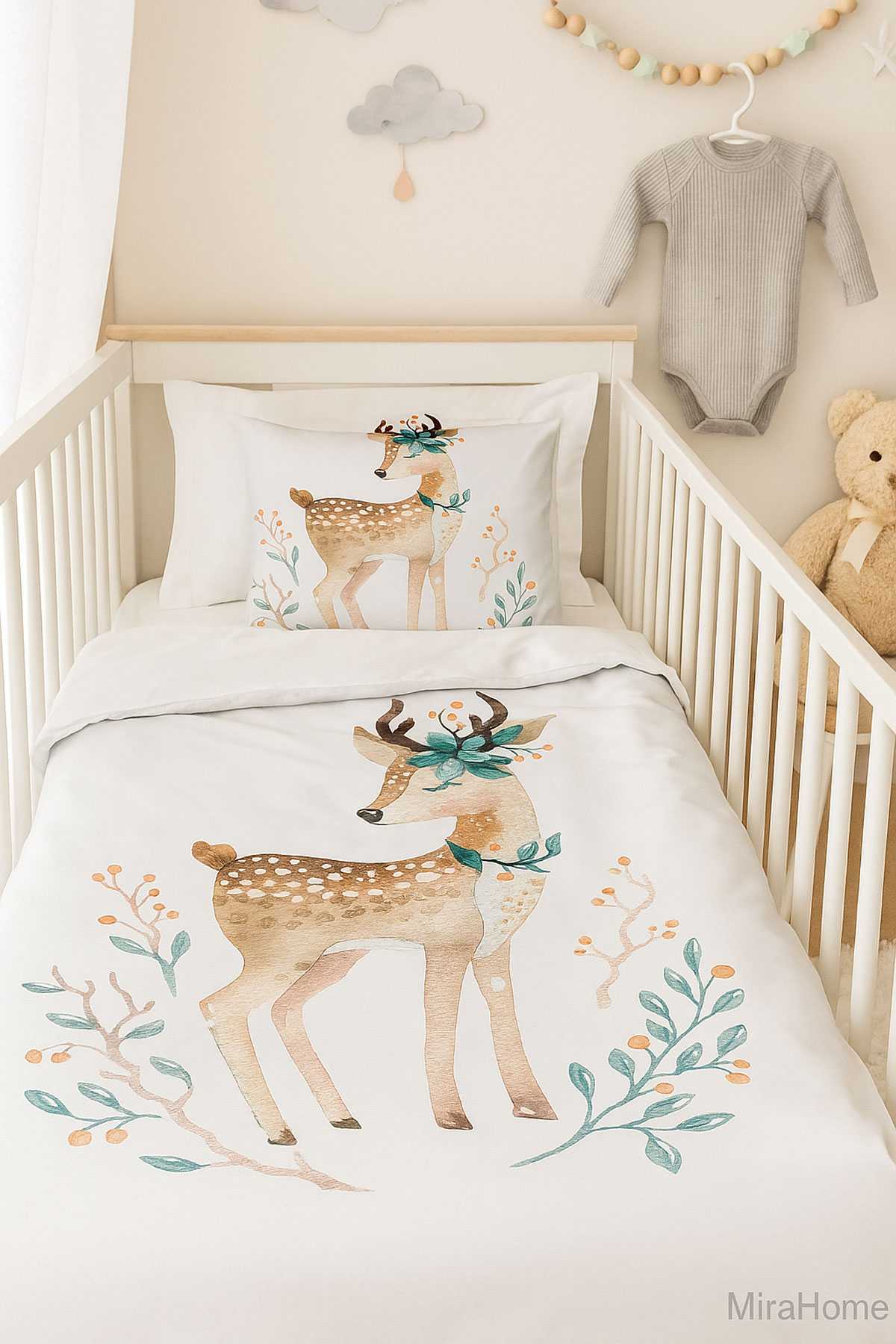 Yenidoğan Kız Bebek Nevresim Takımı %100 Pamuklu Ahu resmi