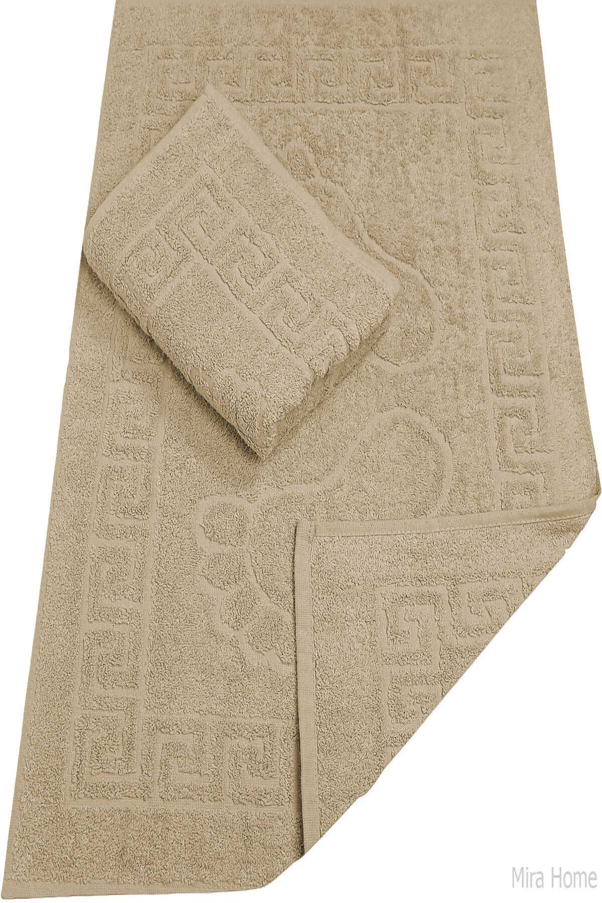 2 Li Banyo Ayak Havlusu %100 Pamuk 50X70 Cm Menesch Kahve resmi