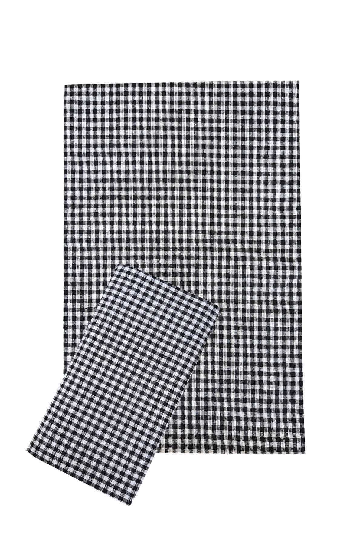 Zefir Desen Sofra Bezi Masa Örtüsü 170 x 170 Cm Siyah resmi