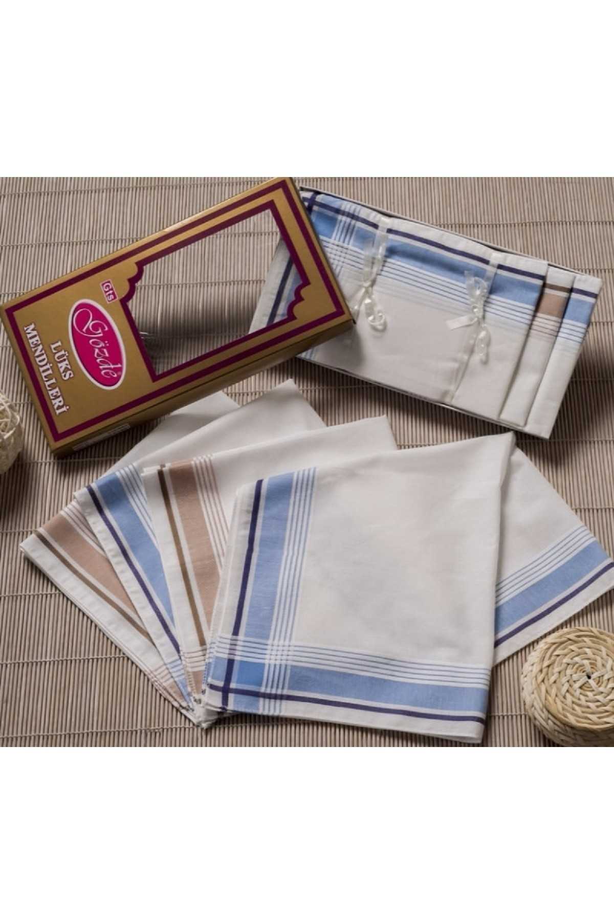 Sarı Kutulu 46x46 cm 12 Adet Kumaş Mendil-GSK 03 resmi