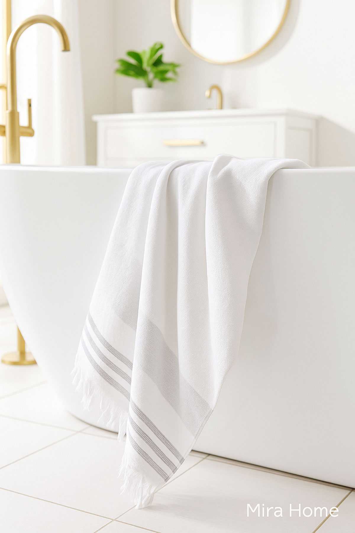 Pure Linen 90x170 cm Doğal Pamuk Peştamal Havlu Gri resmi