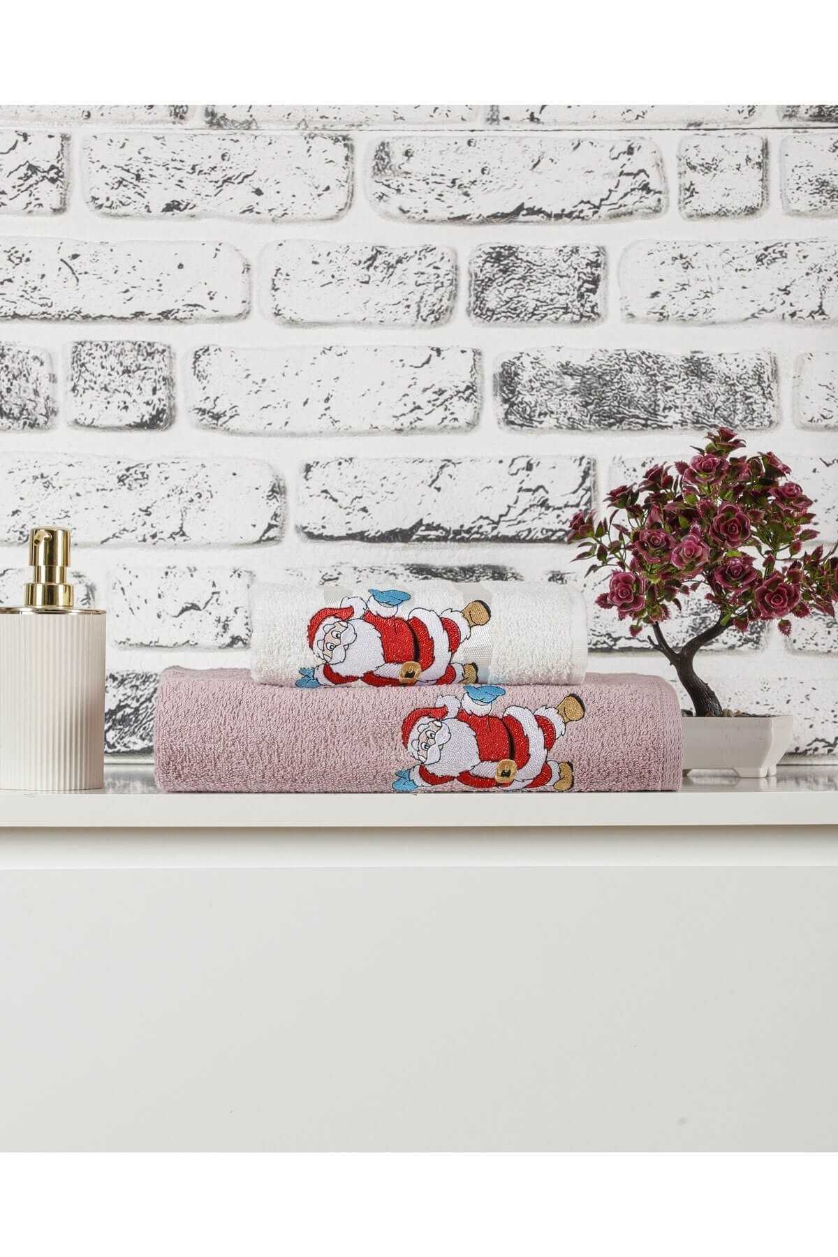 Mira Home Banyo Havlusu Takımı Noel Baba  Nakışlı resmi
