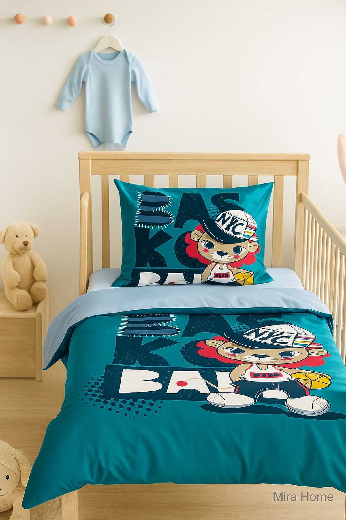 Yenidoğan Erkek Bebek Nevresim Takımı %100 Pamuklu Nyc resmi