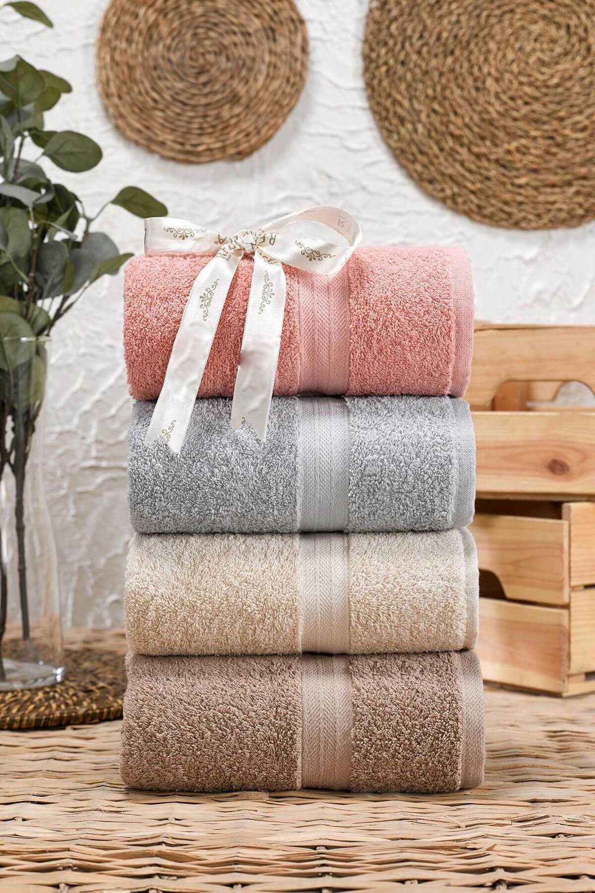 4 lü El Yüz Havlu Takımı %100 Pamuklu Matiz Beka resmi