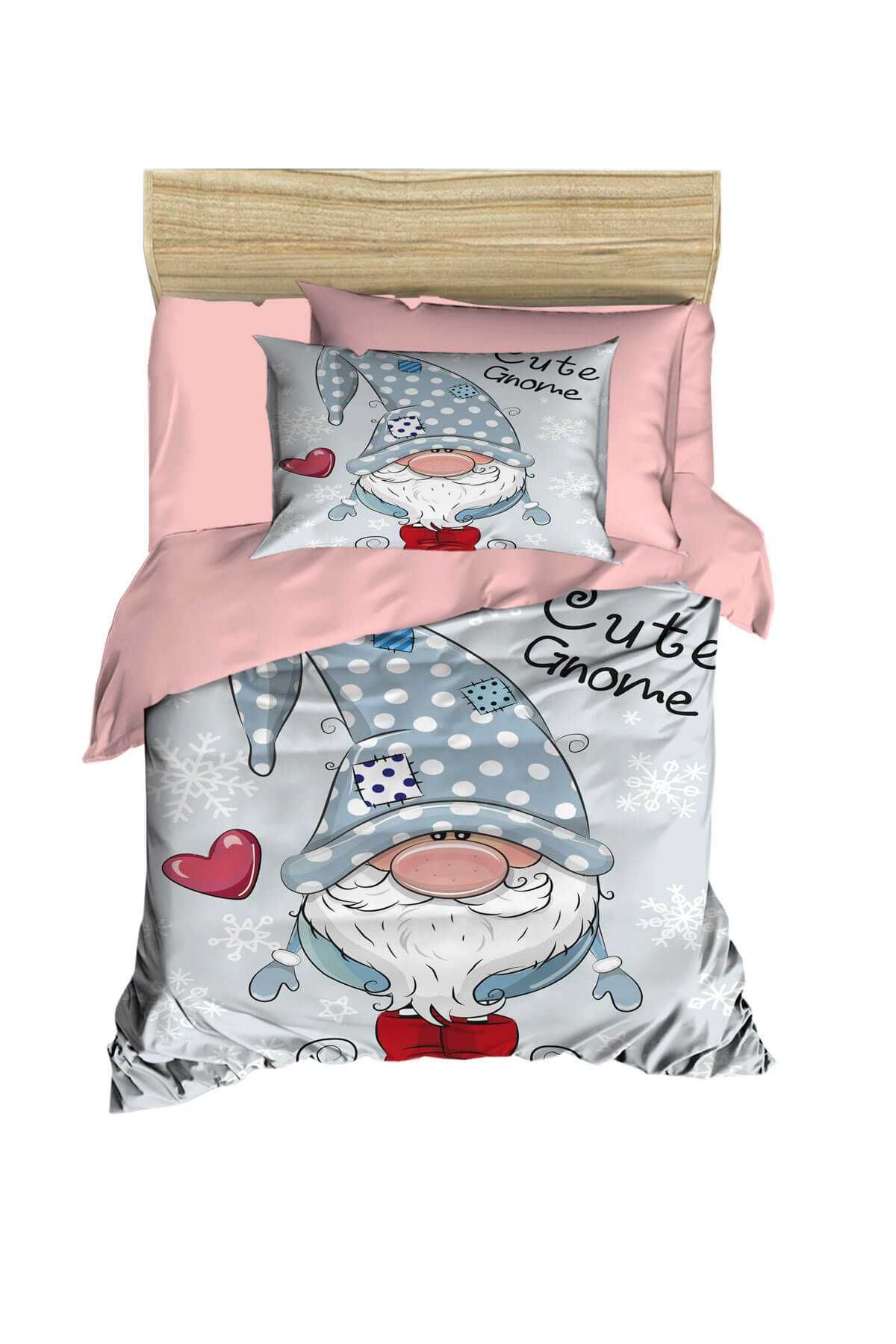 Dijital Baskılı 3d Pamuklu Yenidoğan Bebek Nevresim Takımı Cute Gnome resmi