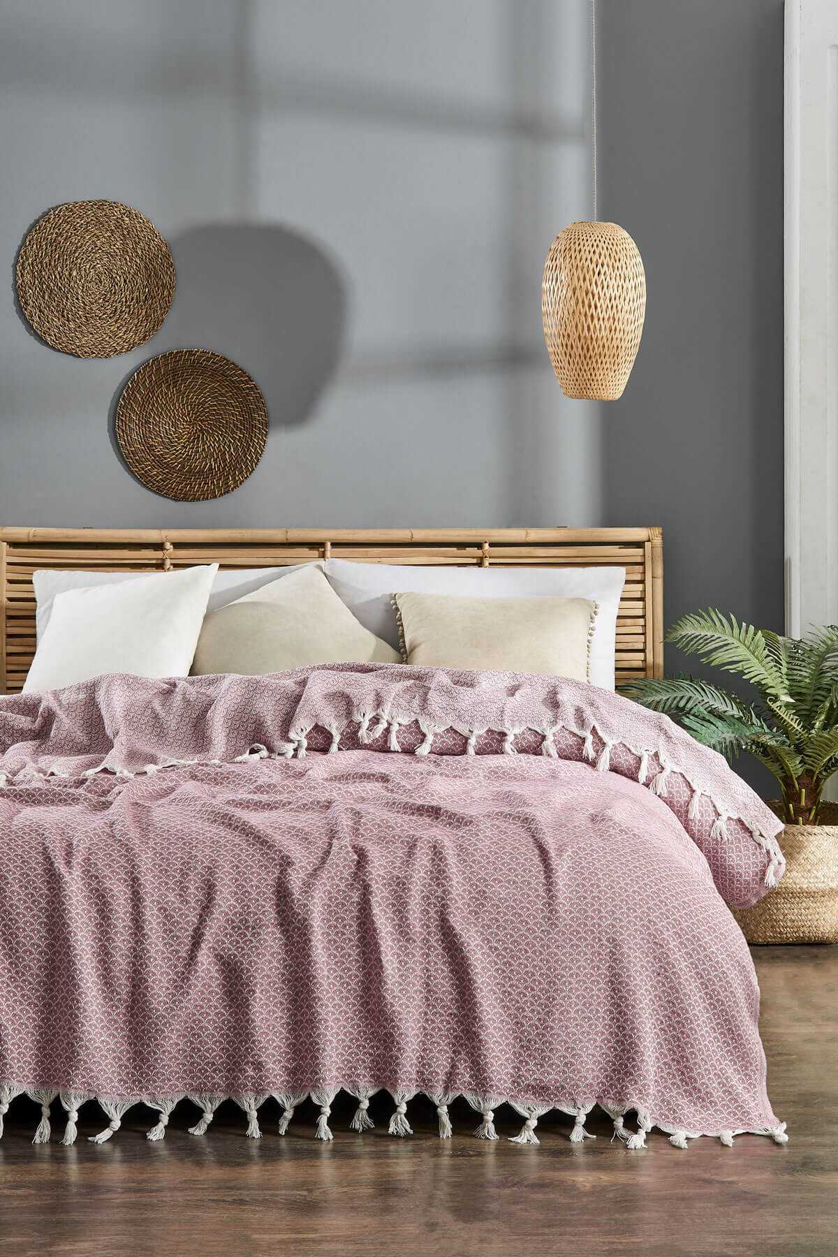 Çift Kişilik Yatak Pikesi Deniz Pudra 200 x 230 Cm resmi