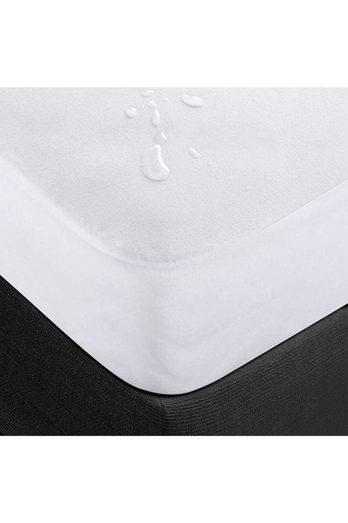 180x200 Cm Çift Kişilik Fitted Geçmeli Sıvı Geçirmez Alez Pamuklu Yatak Koruyucu resmi
