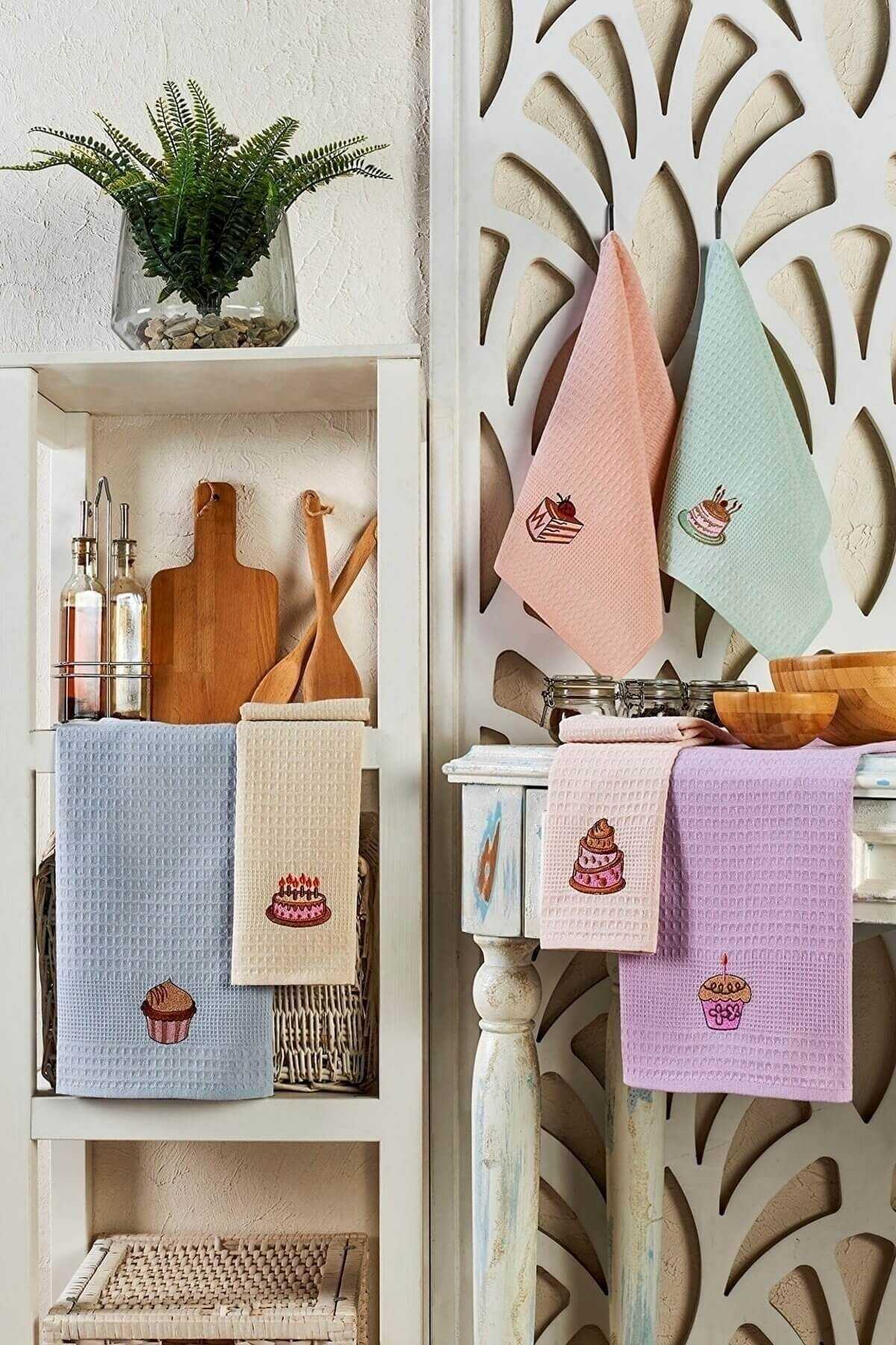 6 Parça Mutfak Kurulama Bezi 30 X 50 Cm Cake resmi