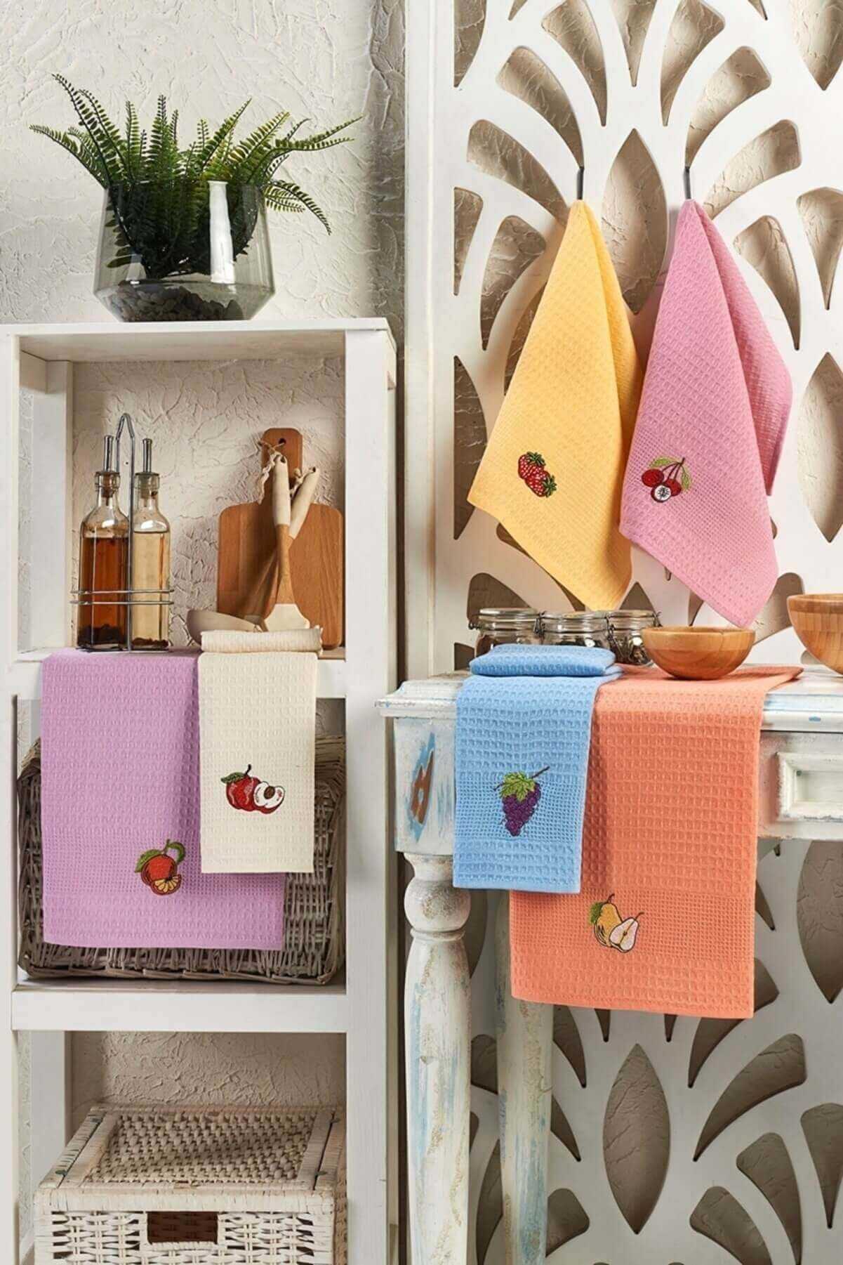 6 Parça Mutfak Kurulama Bezi 30 X 50 Cm Fruit resmi
