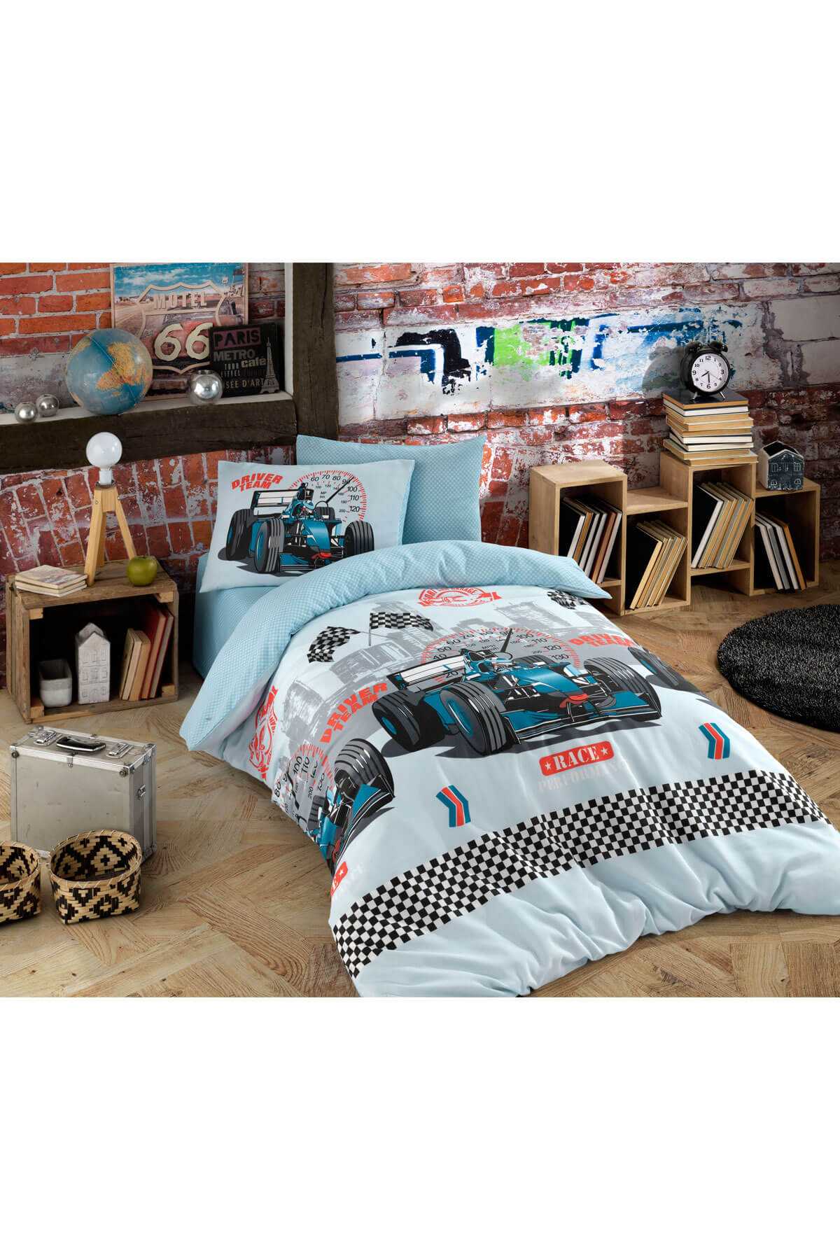 Mira Home Tek Kişilik Genç Erkek Çocuk Nevresim Takımı Race resmi