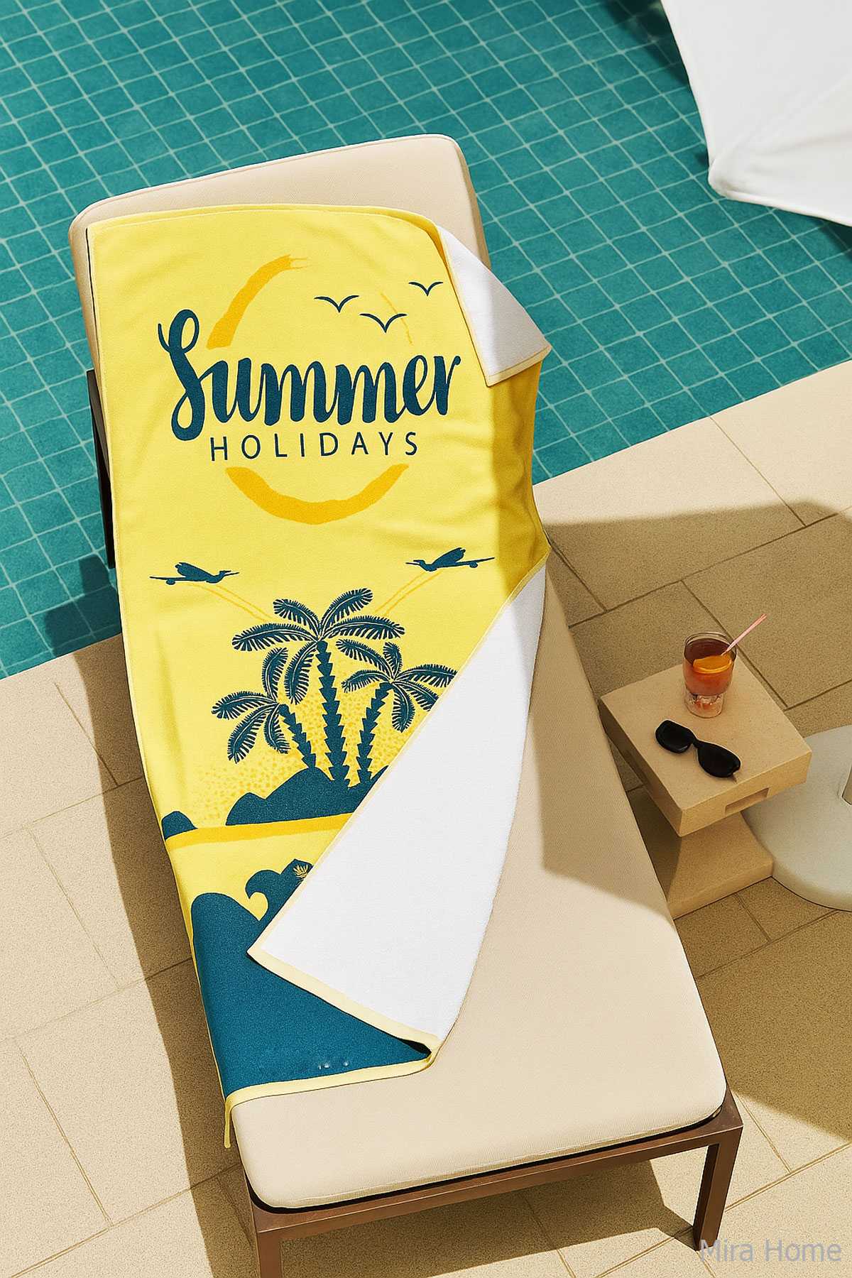 SeaDream Tropikal Desenli Plaj Havlusu 70X140 Cm Summer Holiday resmi