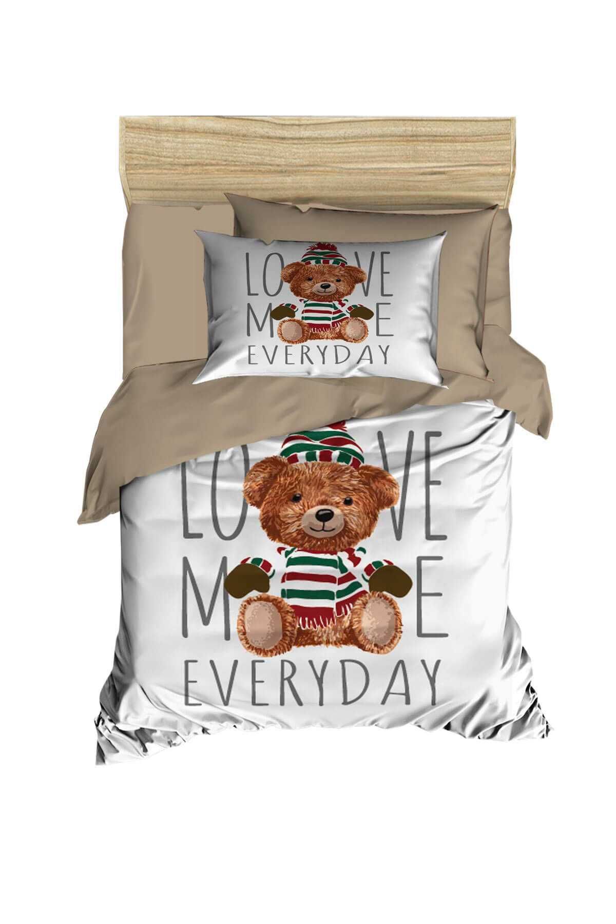 Dijital Baskılı 3d Pamuklu Yenidoğan Bebek Nevresim Takımı Love resmi